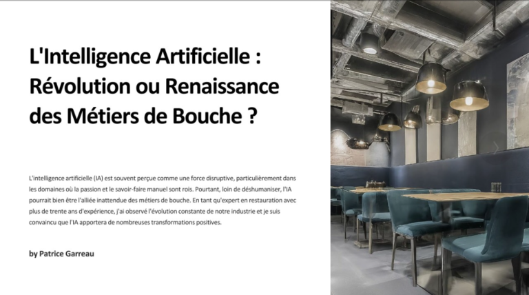 L'Intelligence Artificielle : Révolution ou Renaissance des Métiers de Bouche ?